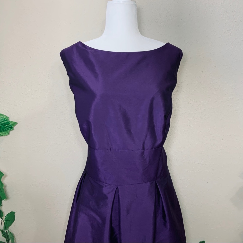 Elegant Purple Sleeveless Fit-and-Flare Dress - Picture 4 of 8